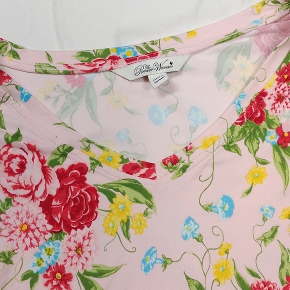 The Pioneer Woman Womens Floral Pink Top Size Large - Picture 3 of 9